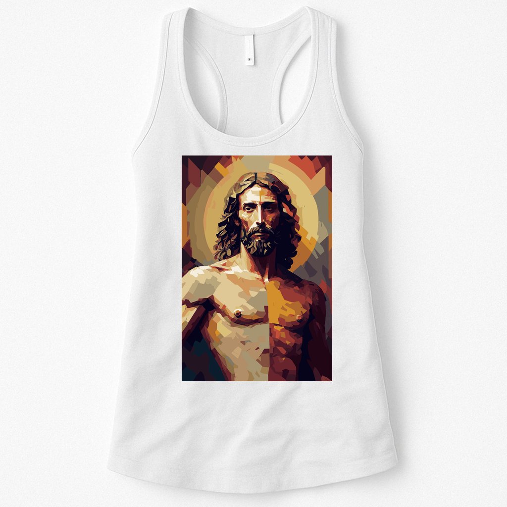 Jesus Christ Stained Glass Art Womens Tank Top