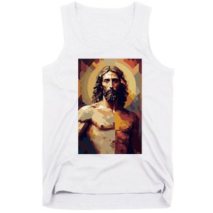 Jesus Christ Stained Glass Art Tank Top