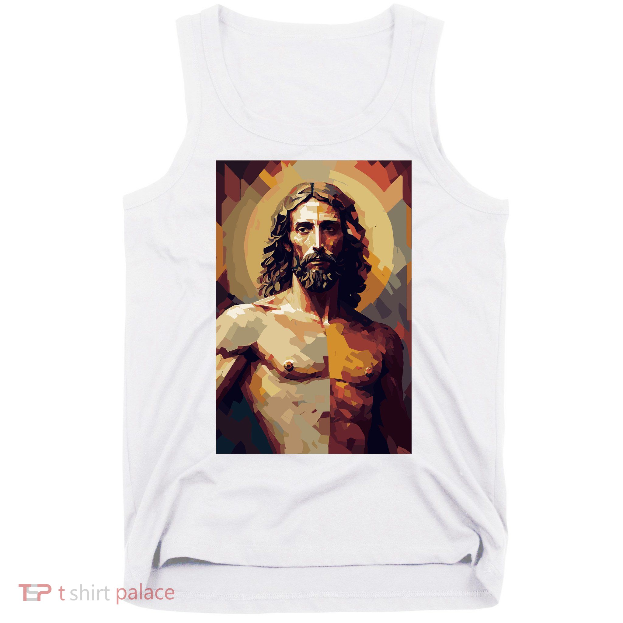 Jesus Christ Stained Glass Art Tank Top