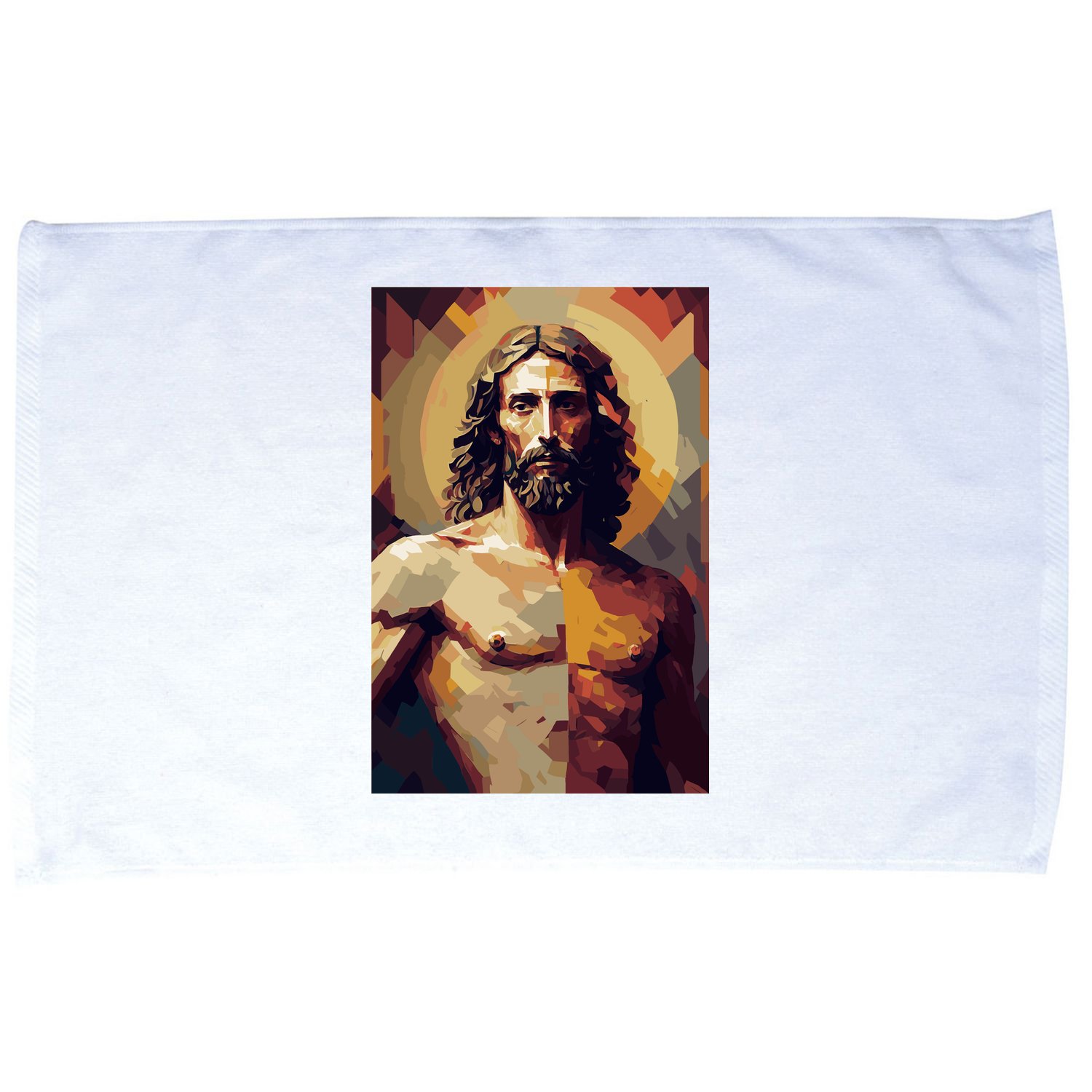 Jesus Christ Stained Glass Art Microfiber Hand Towel