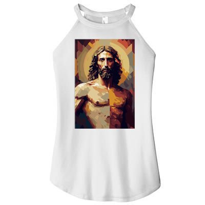 Jesus Christ Stained Glass Art Women’s Perfect Tri Rocker Tank