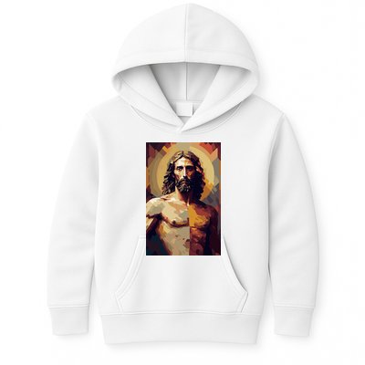 Jesus Christ Stained Glass Art Kids Hoodie
