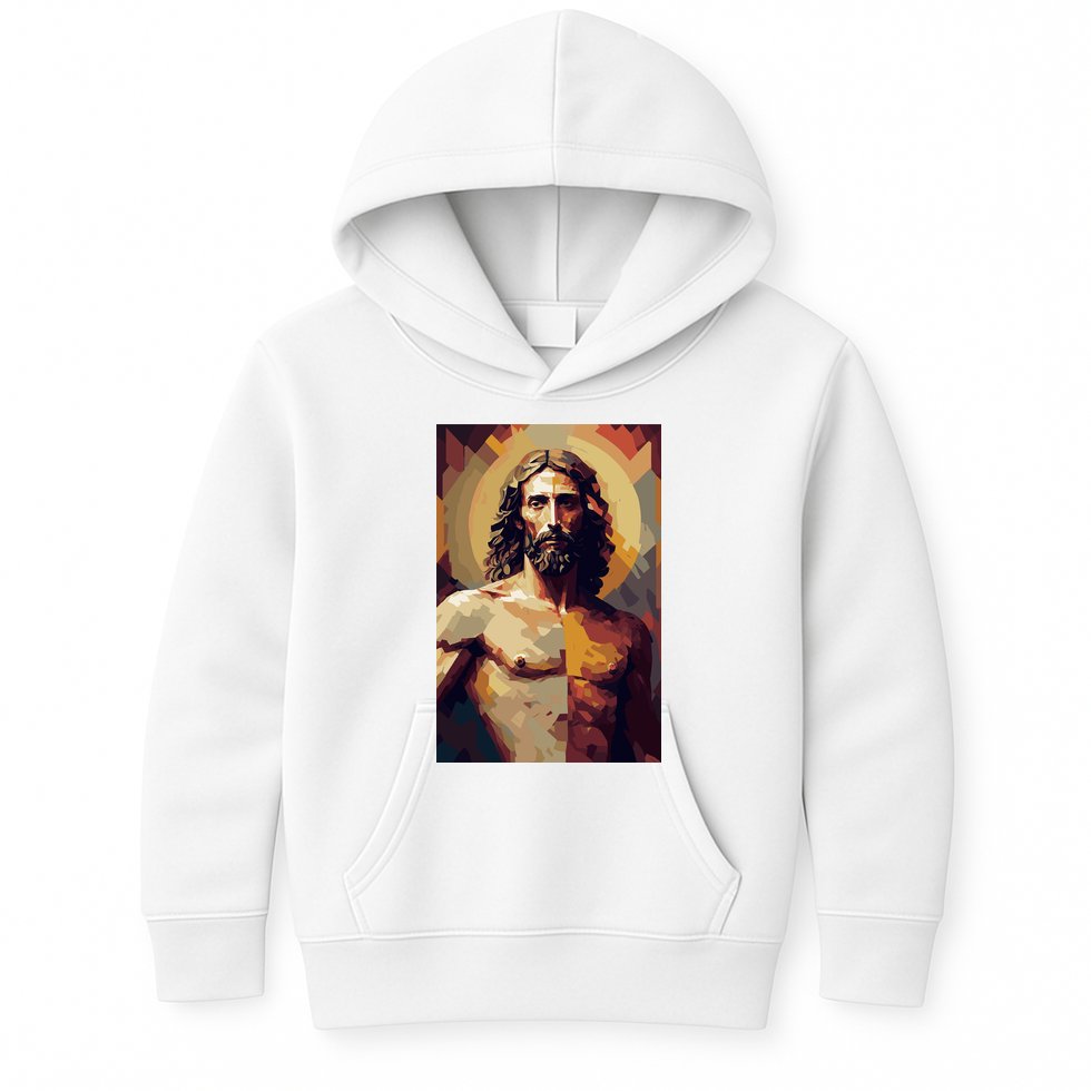 Jesus Christ Stained Glass Art Kids Hoodie