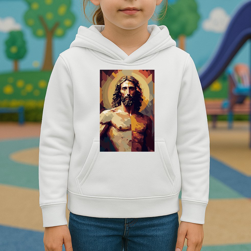 Jesus Christ Stained Glass Art Kids Hoodie