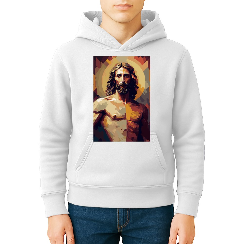 Jesus Christ Stained Glass Art Kids Hoodie