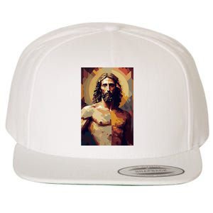 Jesus Christ Stained Glass Art Wool Snapback Cap