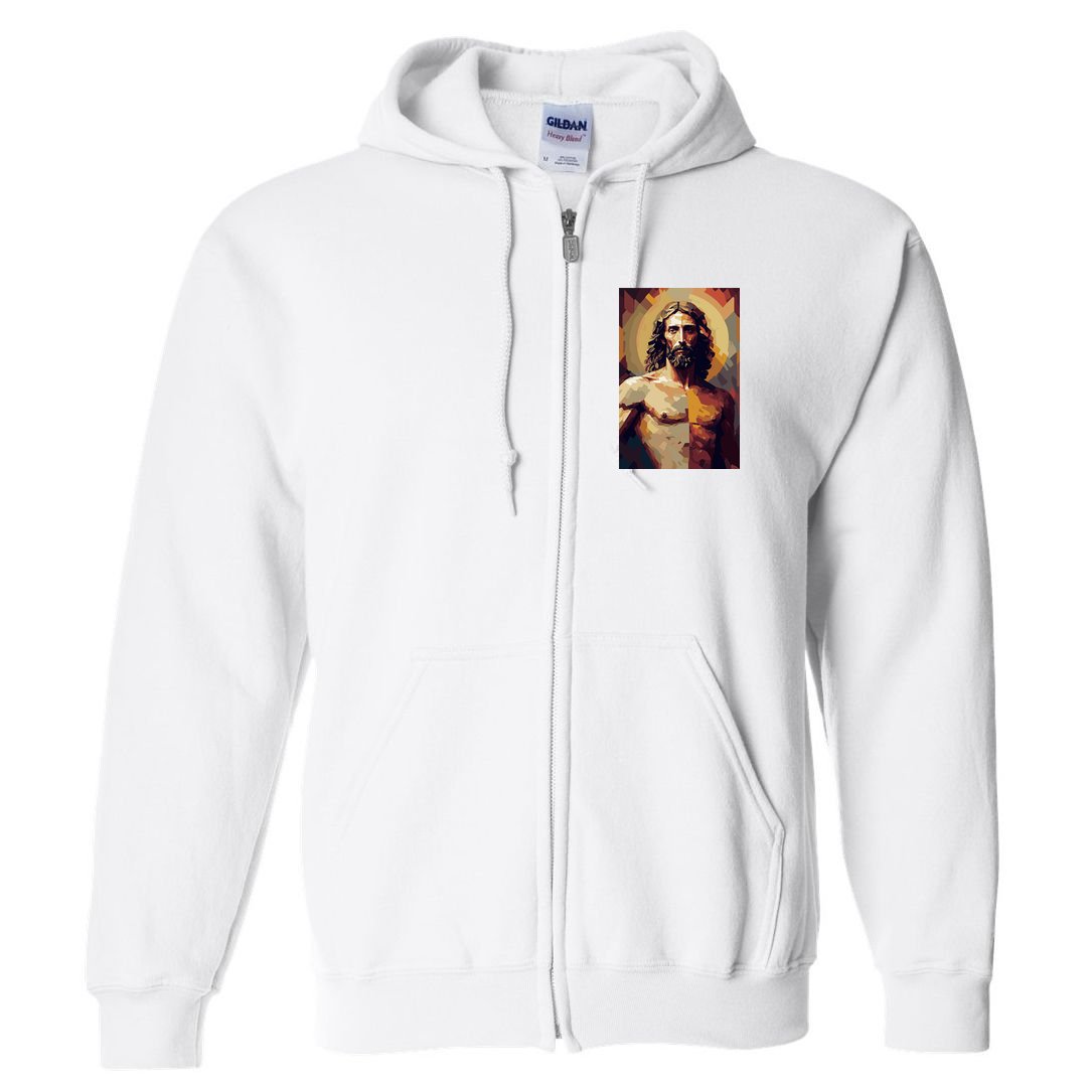 Jesus Christ Stained Glass Art Full Zip Hoodie