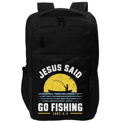 Jesus Christ Said Go Fishing Christian Fisherman Faith Impact Tech Backpack
