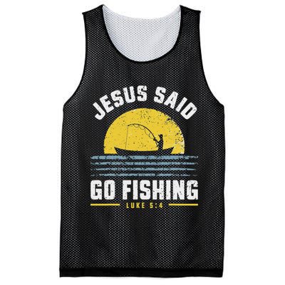 Jesus Christ Said Go Fishing Christian Fisherman Faith Mesh Reversible Basketball Jersey Tank