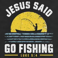Jesus Christ Said Go Fishing Christian Fisherman Faith Hat