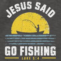 Jesus Christ Said Go Fishing Christian Fisherman Faith Vector Backpack