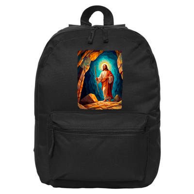 Jesus Christ Scene Portrait 16 in Basic Backpack