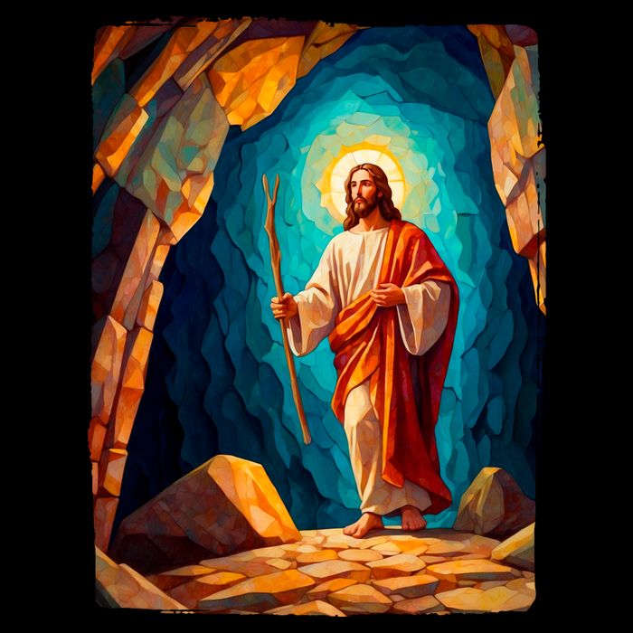 Jesus Christ Scene Portrait 16 in Basic Backpack