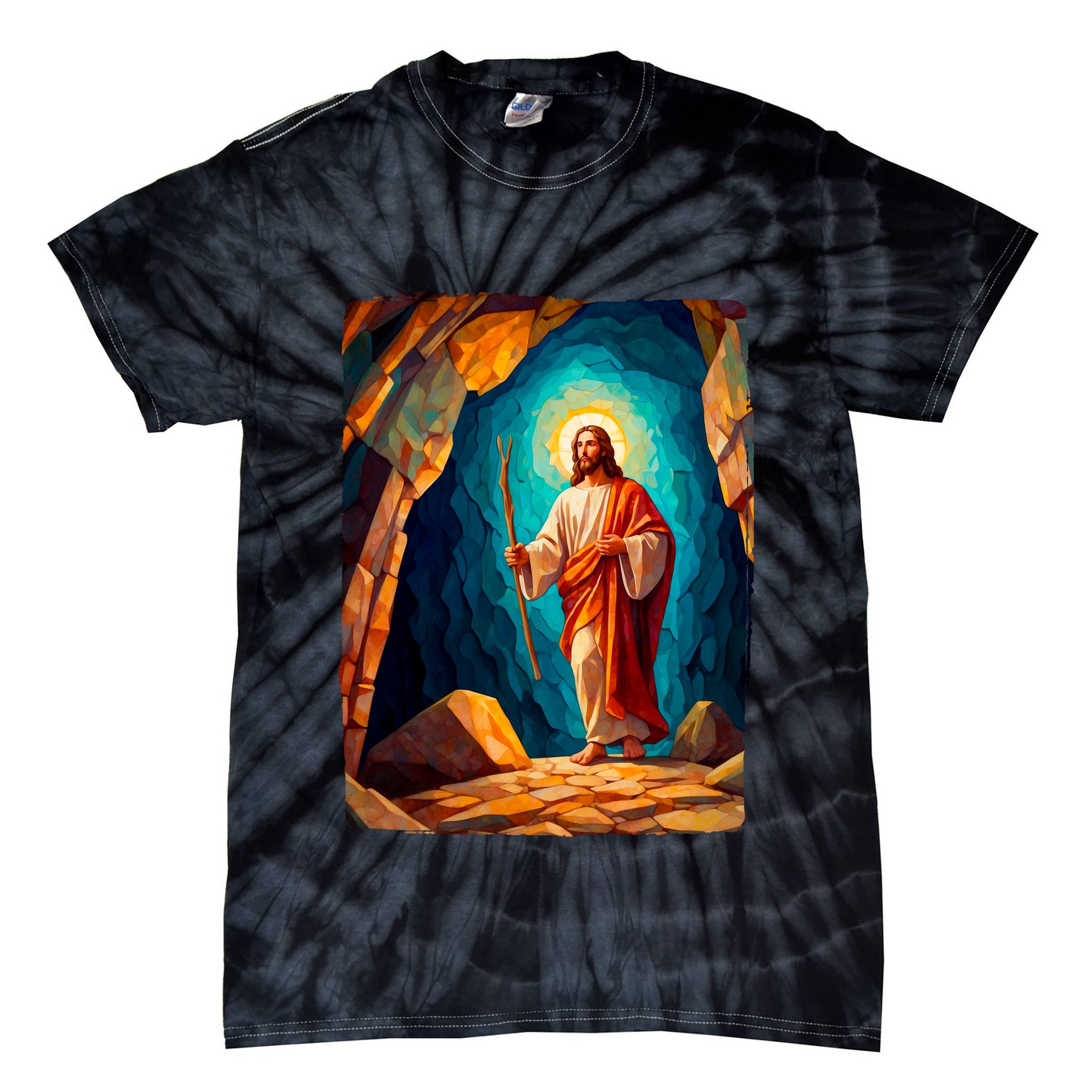 Jesus Christ Scene Portrait Tie-Dye T-Shirt