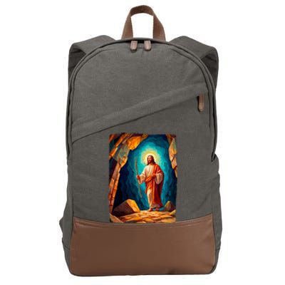 Jesus Christ Scene Portrait Cotton Canvas Backpack