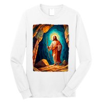 Jesus Christ Scene Portrait Long Sleeve Shirt