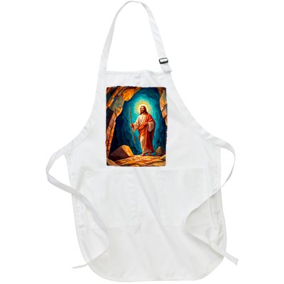 Jesus Christ Scene Portrait Full-Length Apron With Pockets