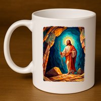 Jesus Christ Scene Portrait 11oz C Handle Ceramic Mug