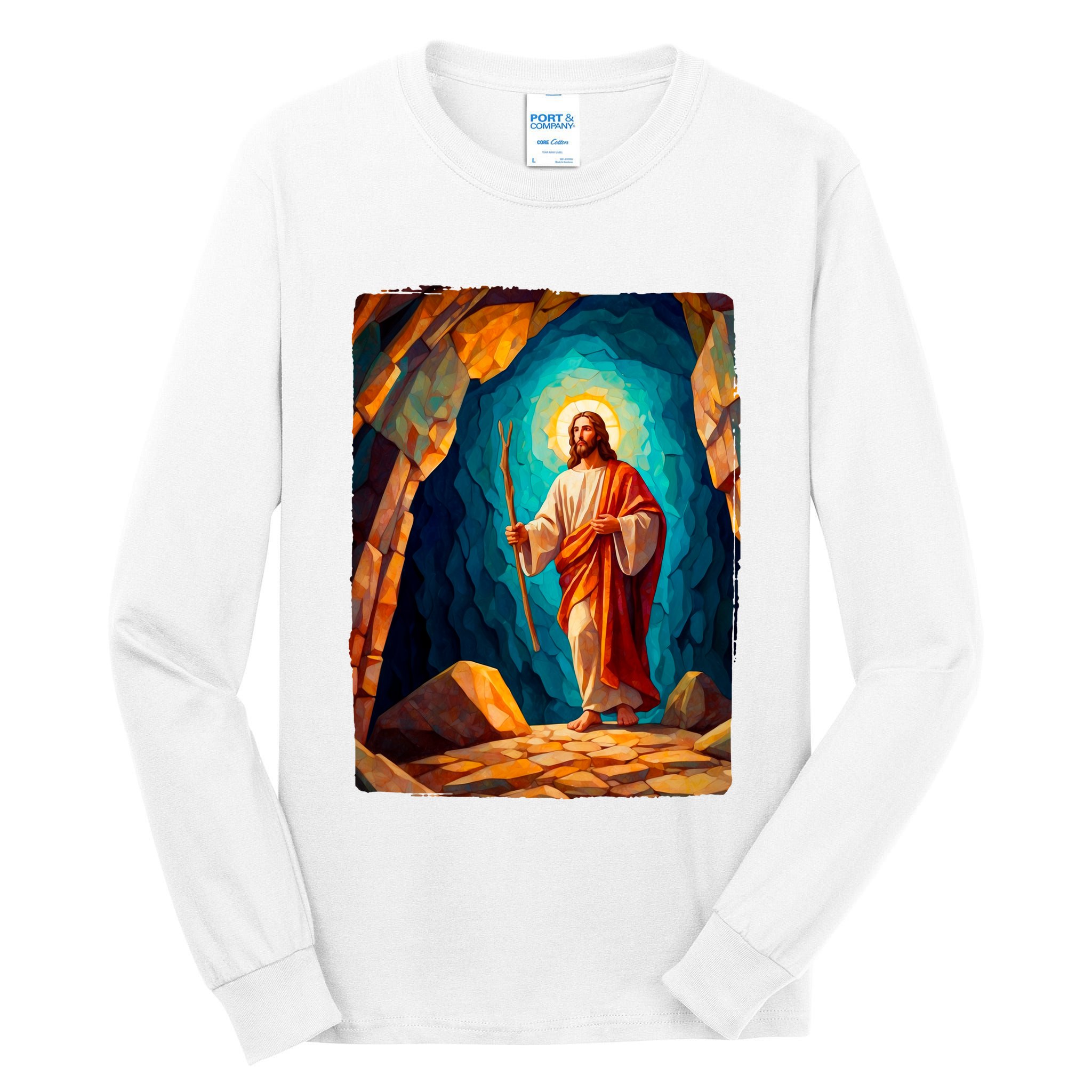 Jesus Christ Scene Portrait Tall Long Sleeve T-Shirt