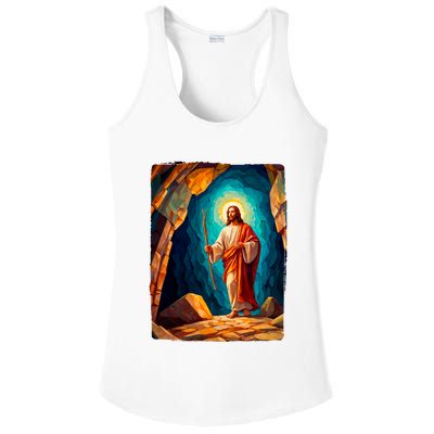 Jesus Christ Scene Portrait Ladies PosiCharge Competitor Racerback Tank