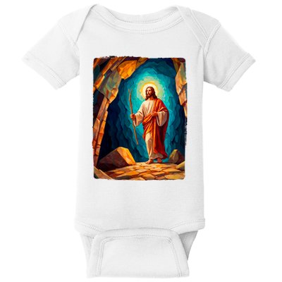 Jesus Christ Scene Portrait Baby Bodysuit