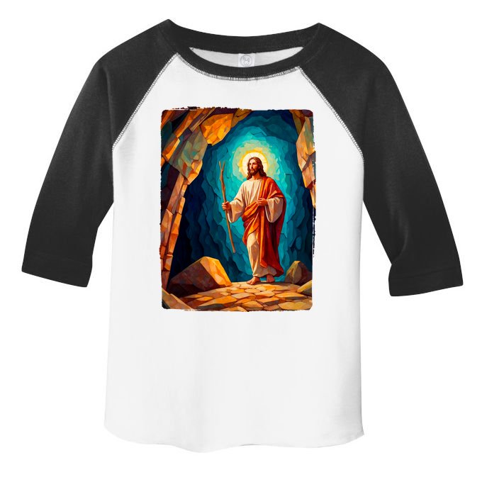 Jesus Christ Scene Portrait Toddler Fine Jersey T-Shirt