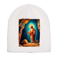 Jesus Christ Scene Portrait Short Acrylic Beanie