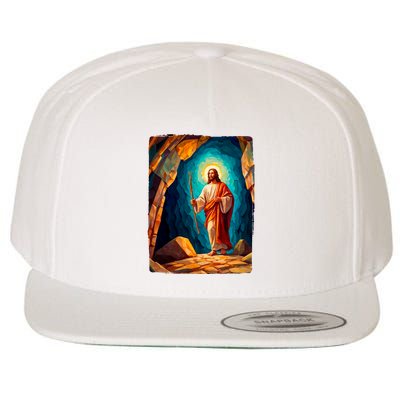 Jesus Christ Scene Portrait Wool Snapback Cap