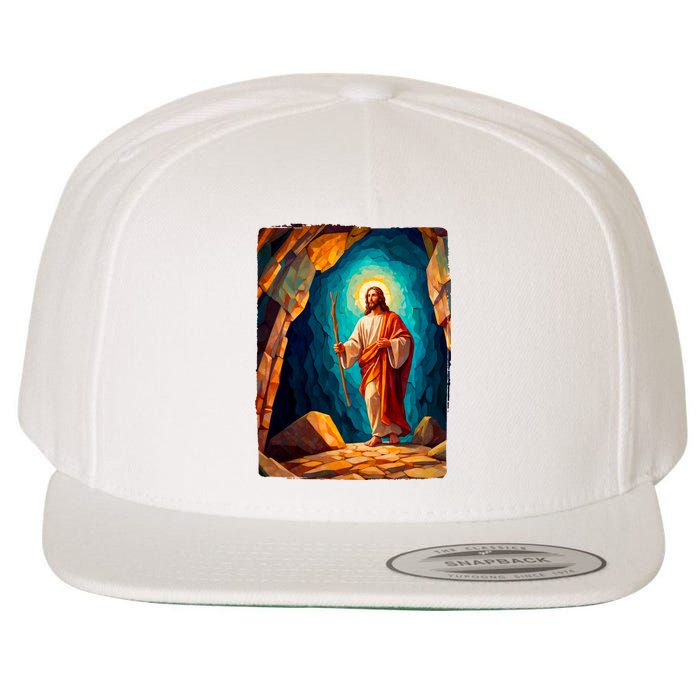 Jesus Christ Scene Portrait Wool Snapback Cap