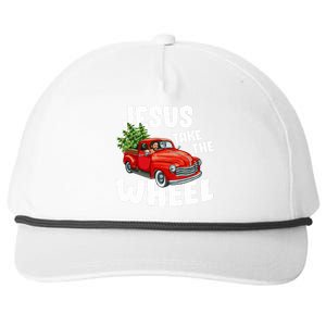 Jesus Christ Take The Wheel Red Truck Christmas Christian Snapback Five-Panel Rope Hat