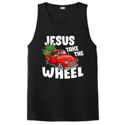 Jesus Christ Take The Wheel Red Truck Christmas Christian PosiCharge Competitor Tank