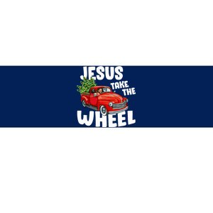 Jesus Christ Take The Wheel Red Truck Christmas Christian Bumper Sticker