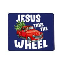 Jesus Christ Take The Wheel Red Truck Christmas Christian Mousepad