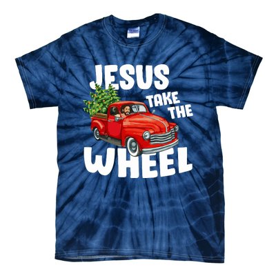 Jesus Christ Take The Wheel Red Truck Christmas Christian Tie-Dye T-Shirt