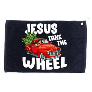 Jesus Christ Take The Wheel Red Truck Christmas Christian Grommeted Golf Towel