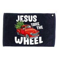 Jesus Christ Take The Wheel Red Truck Christmas Christian Grommeted Golf Towel