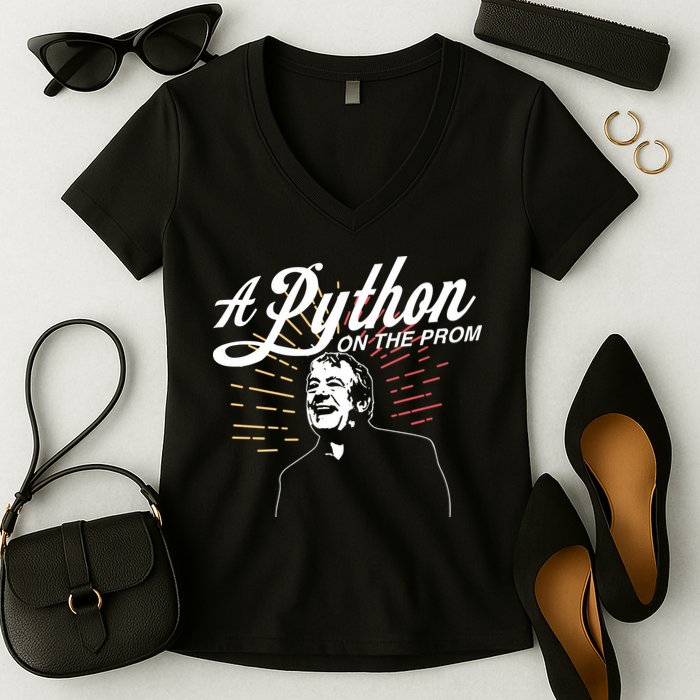 John Cleese Terry Jones A Python On The Prom Women's V-Neck T-Shirt
