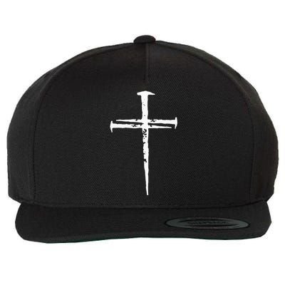 Jesus Cross Three Nails Christian Vintage Wool Snapback Cap