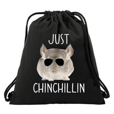 JUST CHINCHILLIN TSHIRT, CHINCHILLA, BRO, RELAXING, CHILLIN Drawstring Bag