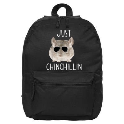 JUST CHINCHILLIN TSHIRT, CHINCHILLA, BRO, RELAXING, CHILLIN 16 in Basic Backpack