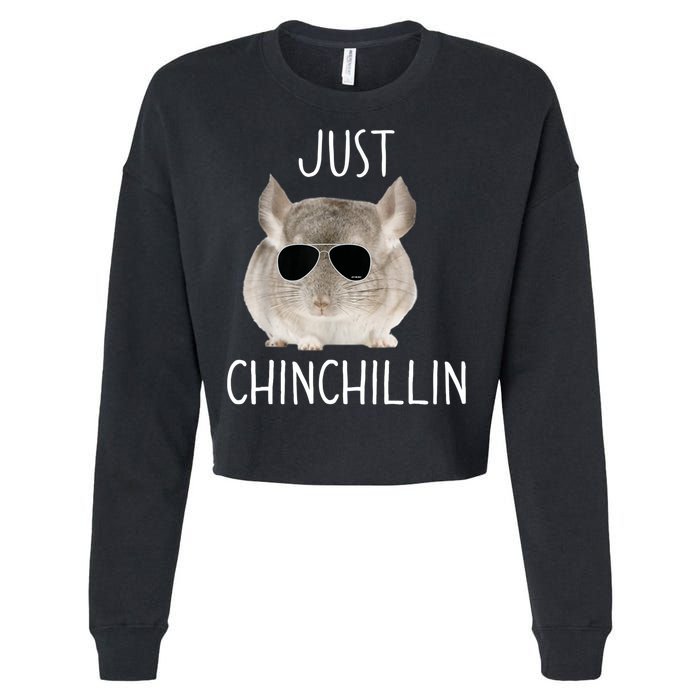 JUST CHINCHILLIN TSHIRT, CHINCHILLA, BRO, RELAXING, CHILLIN Cropped Pullover Crew