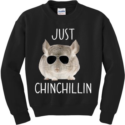 JUST CHINCHILLIN TSHIRT, CHINCHILLA, BRO, RELAXING, CHILLIN Kids Sweatshirt
