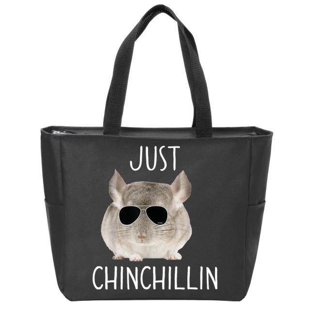 JUST CHINCHILLIN TSHIRT, CHINCHILLA, BRO, RELAXING, CHILLIN Zip Tote Bag