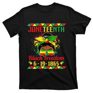 Juneteenth Celebrations through glasses of Bold Black  T-Shirt