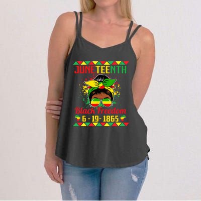 Juneteenth Celebrations through glasses of Bold Black  Women's Strappy Tank