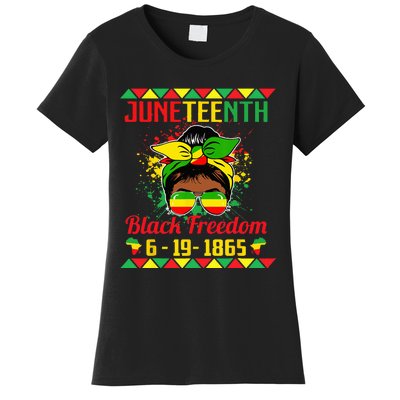 Juneteenth Celebrations through glasses of Bold Black  Women's T-Shirt