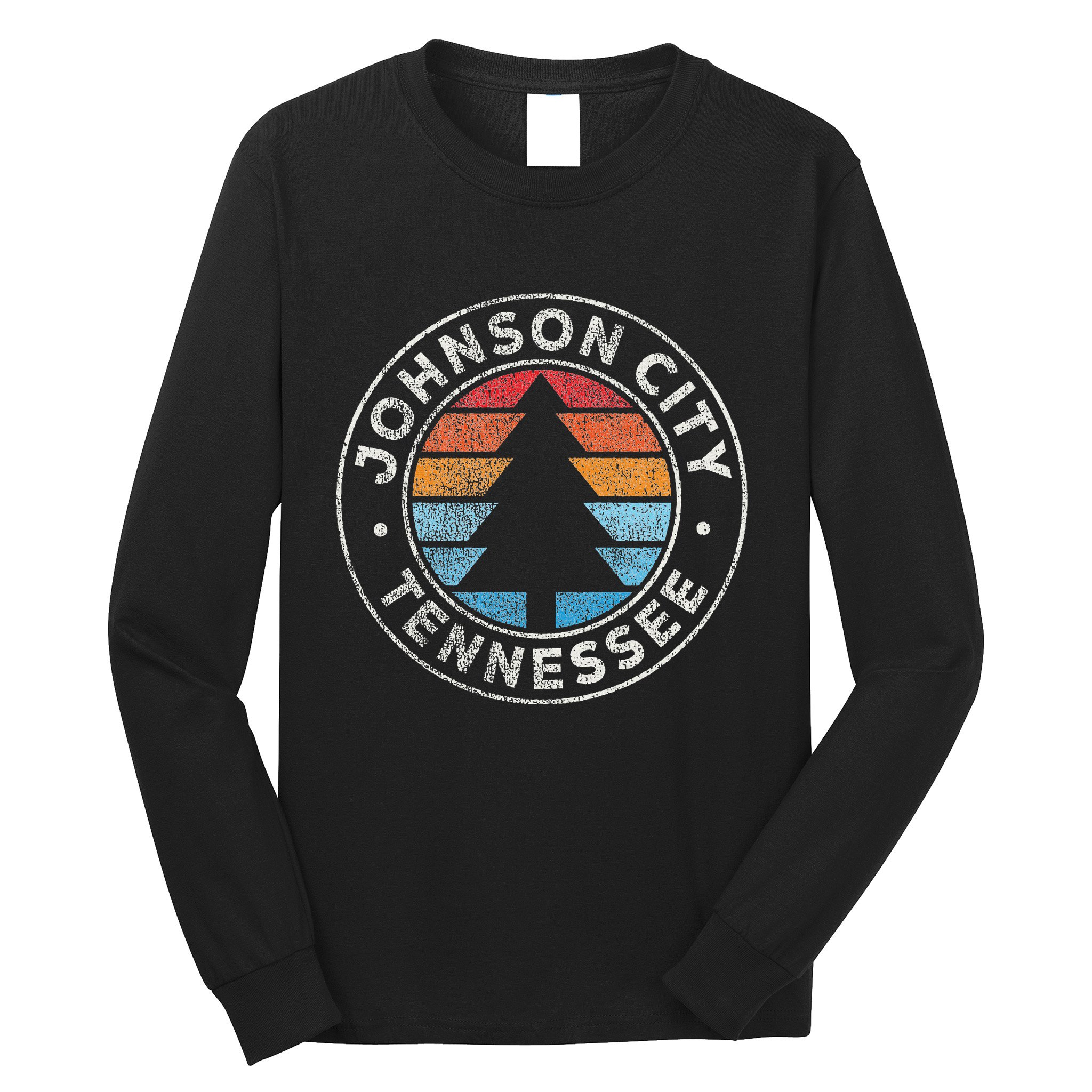 Johnson City Tennessee Tn Vintage Graphic Retro 70s Long Sleeve Shirt