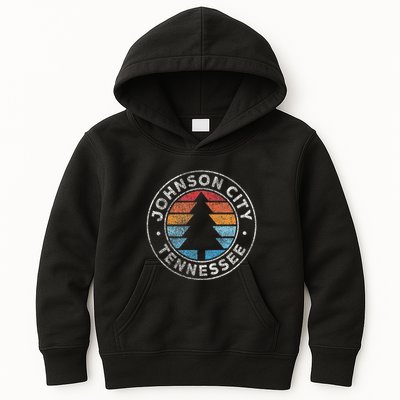 Johnson City Tennessee Tn Vintage Graphic Retro 70s Kids Hoodie