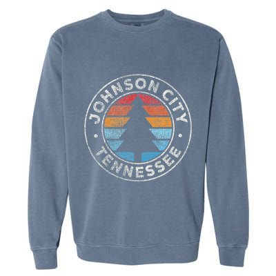 Johnson City Tennessee Tn Vintage Graphic Retro 70s Garment-Dyed Sweatshirt