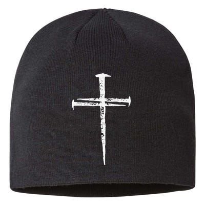 Jesus Cross Three Nails Christian Vintage Sustainable Beanie